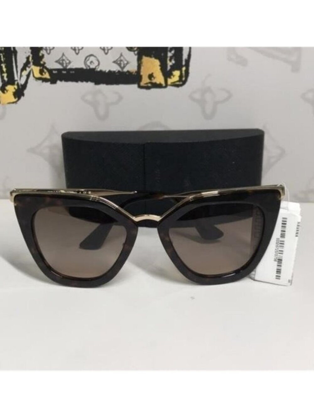 New Authentic Prada PR53S 2AU-3D0 – Havana Brown Gradient Cat-Eye Sunglasses - Picture 5 of 12